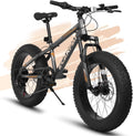 20 in Mountain Bike for 7 15 Years Old, 7 Speed Kids Bike with High Carbon Steel Frame, Fat Tire and Dual Disc Brake, Front Suspension Mountain