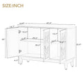 Mirrored Buffet Cabinet with Glass Doors and Silver Handles 3 Door Sideboard for Living Room, Hallway, and Dining Room